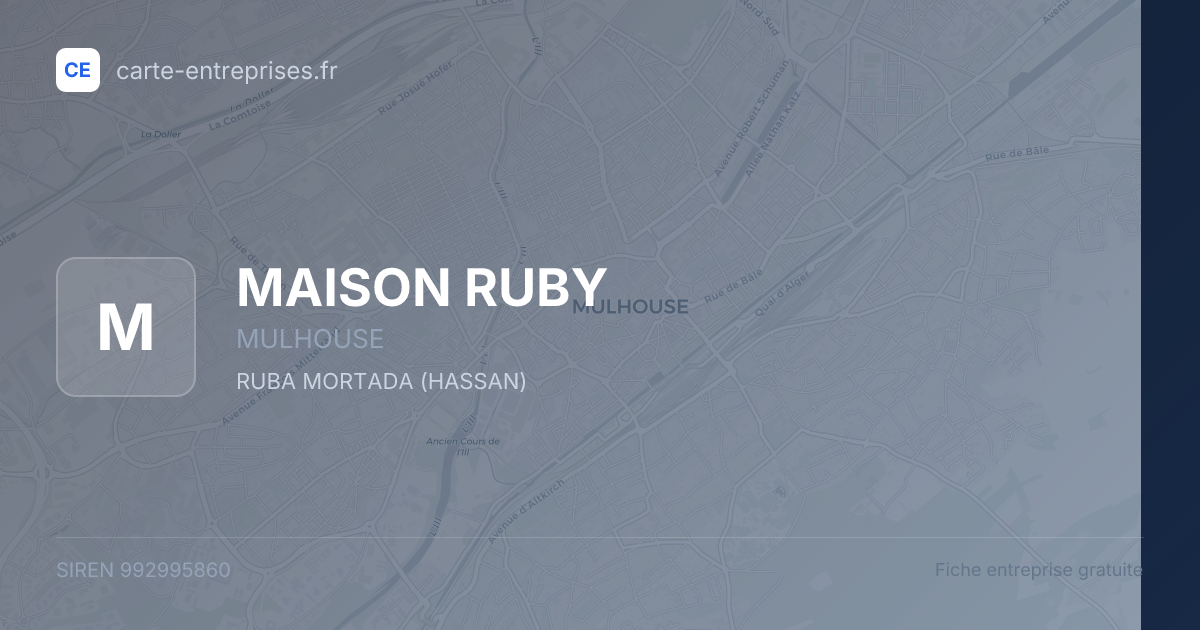 MAISON RUBY — 992995860 — fiche entreprise