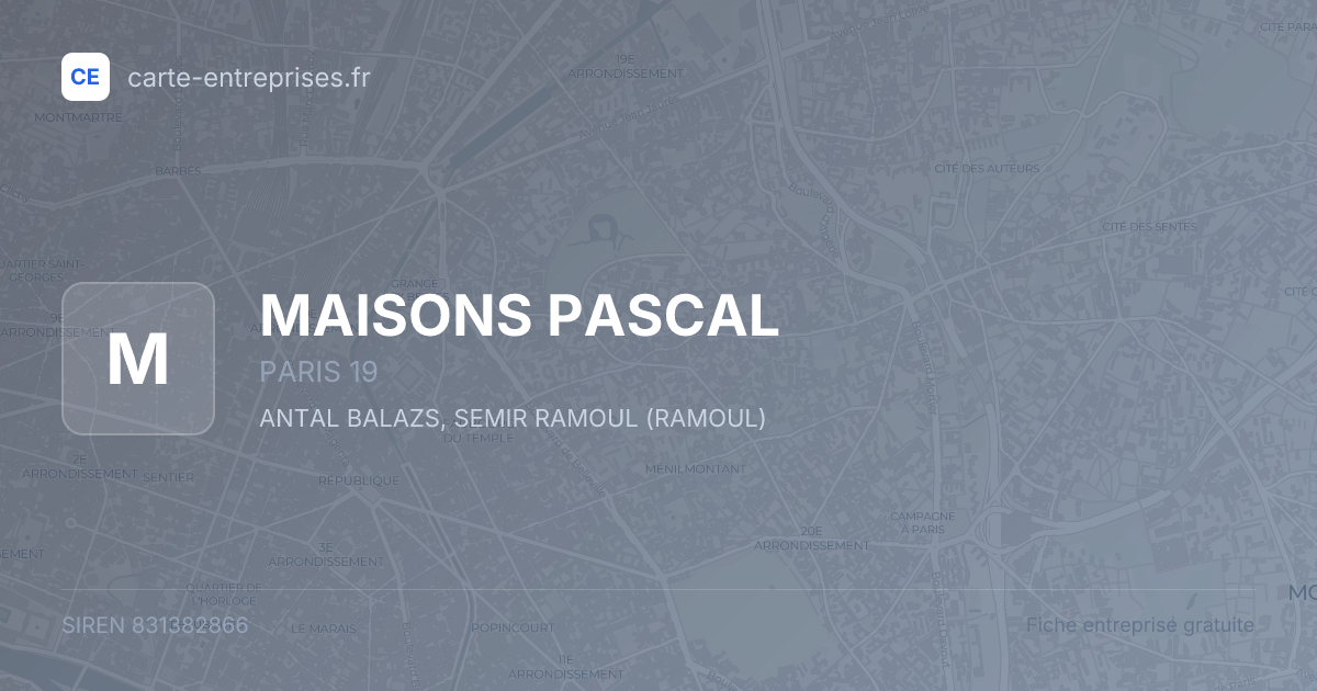 MAISONS PASCAL — 831382866 — fiche entreprise