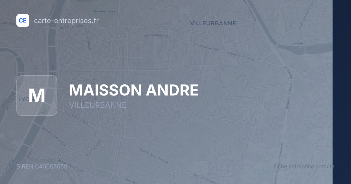 MAISSON ANDRE — 040097669 — fiche entreprise