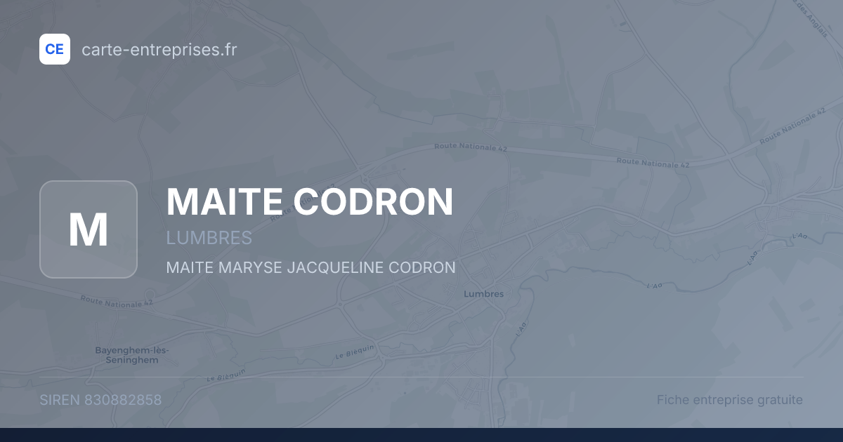 MAITE CODRON — 830882858 — fiche entreprise