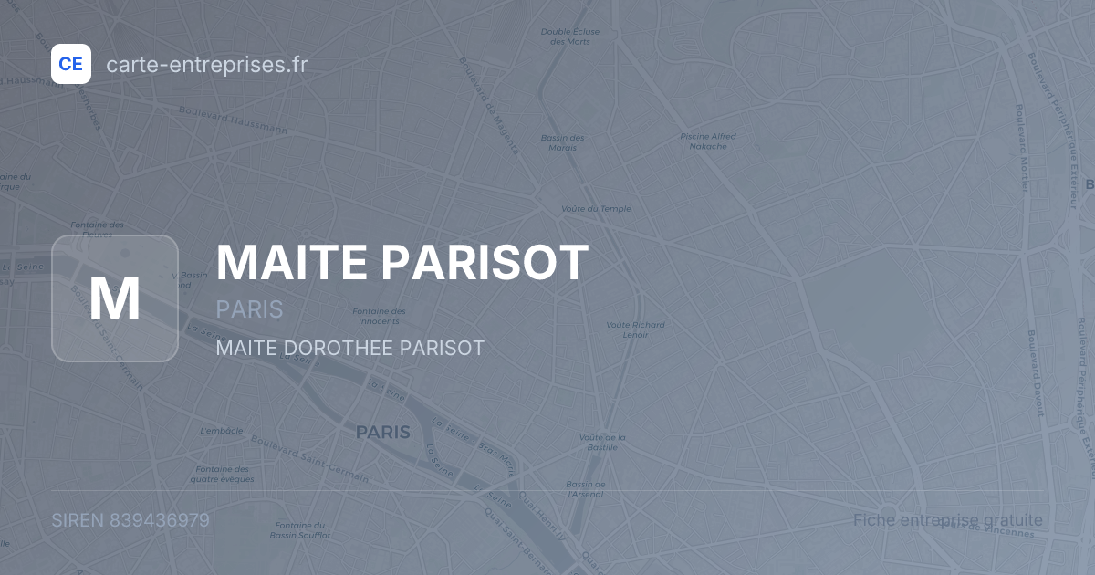 MAITE PARISOT — 839436979 — fiche entreprise