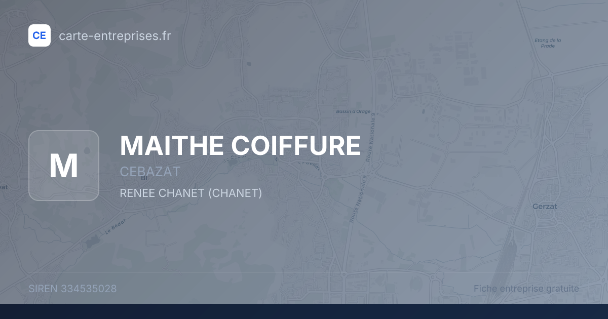 MAITHE COIFFURE — 334535028 — fiche entreprise