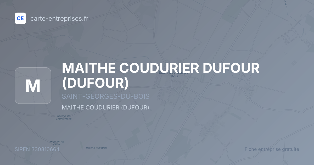 MAITHE COUDURIER DUFOUR (DUFOUR) — 330810664 — fiche entreprise