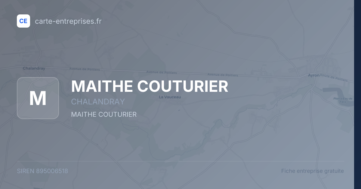 MAITHE COUTURIER — 895006518 — fiche entreprise