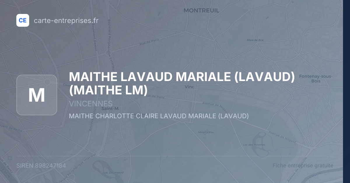MAITHE LAVAUD MARIALE (LAVAUD) (MAITHE LM) — 898247184 — fiche entreprise