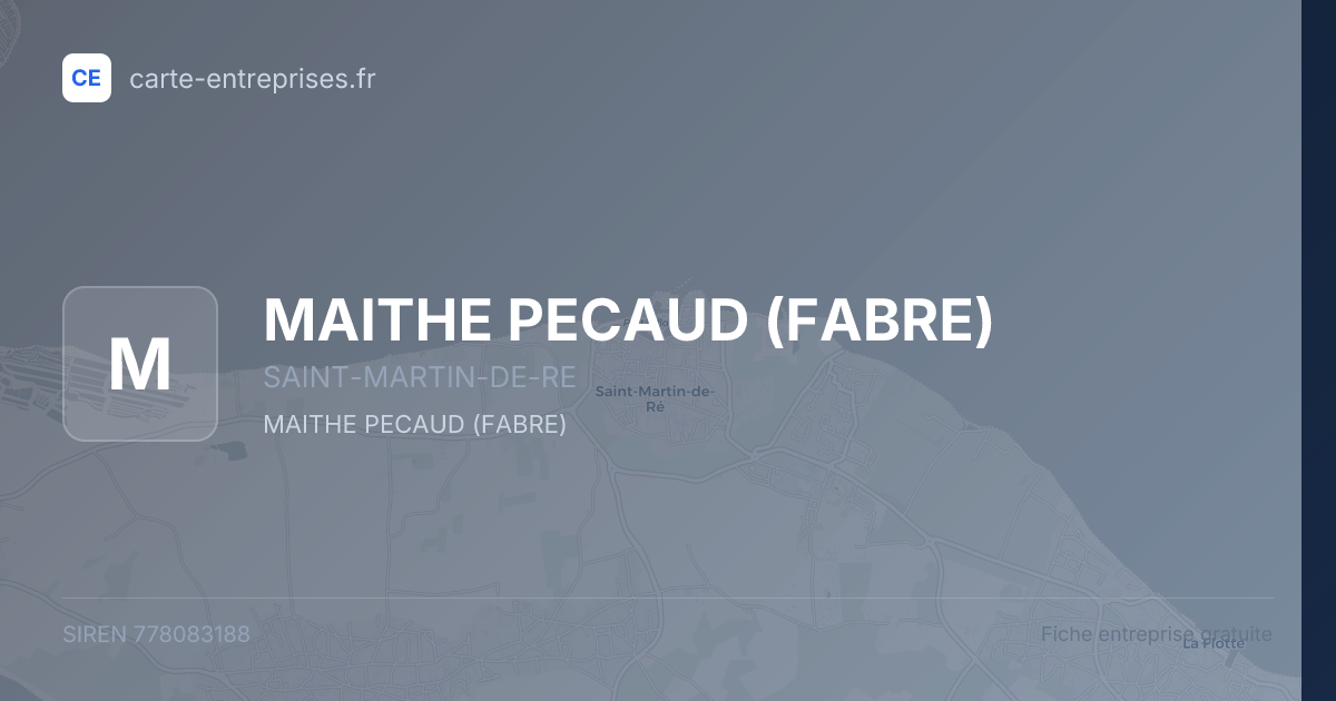MAITHE PECAUD (FABRE) — 778083188 — fiche entreprise