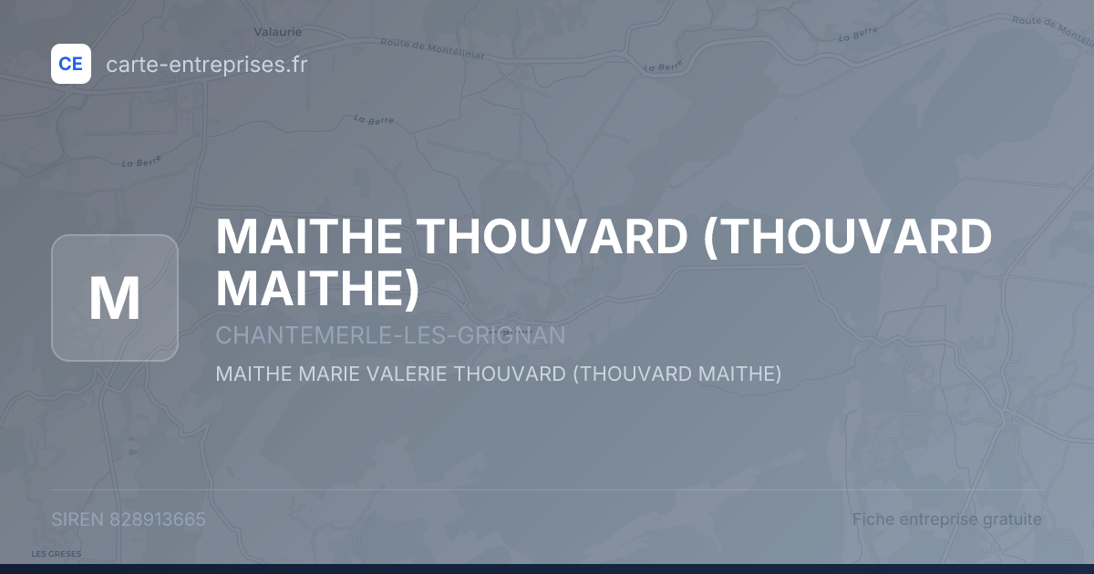 MAITHE THOUVARD (THOUVARD MAITHE) — 828913665 — fiche entreprise