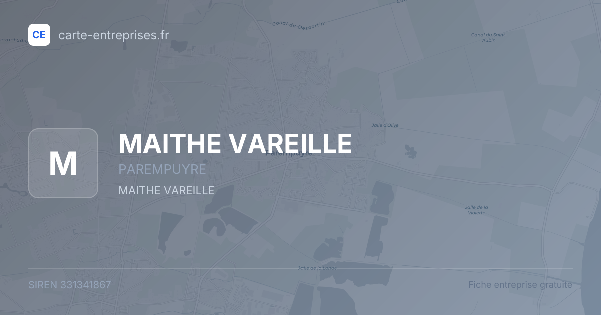 MAITHE VAREILLE — 331341867 — fiche entreprise