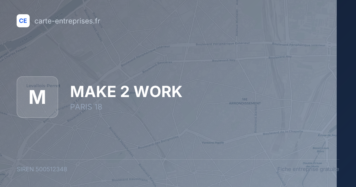 MAKE 2 WORK — 500512348 — fiche entreprise