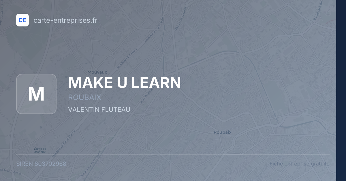 MAKE U LEARN — 803702968 — fiche entreprise