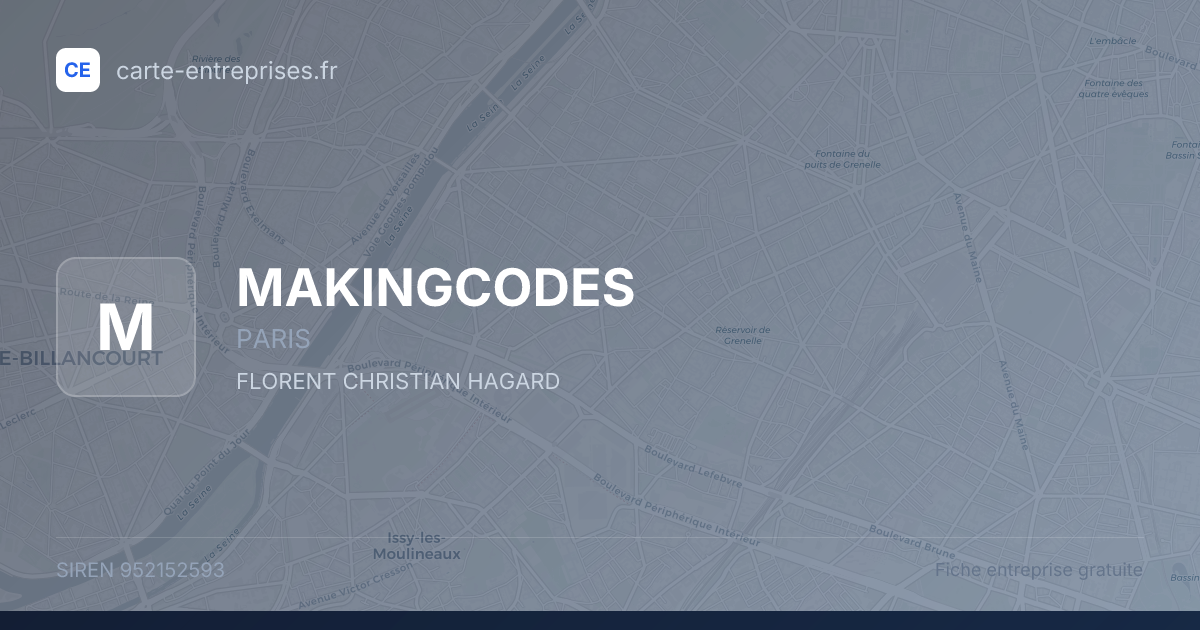 MAKINGCODES — 952152593 — fiche entreprise