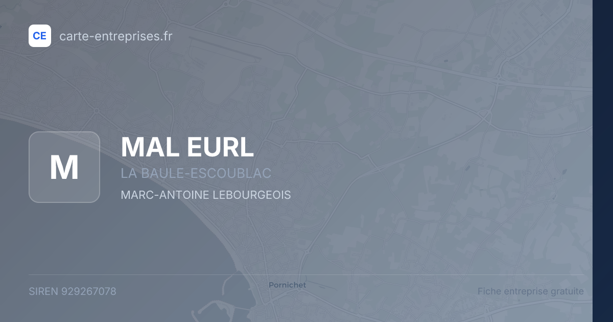 MAL EURL — 929267078 — fiche entreprise