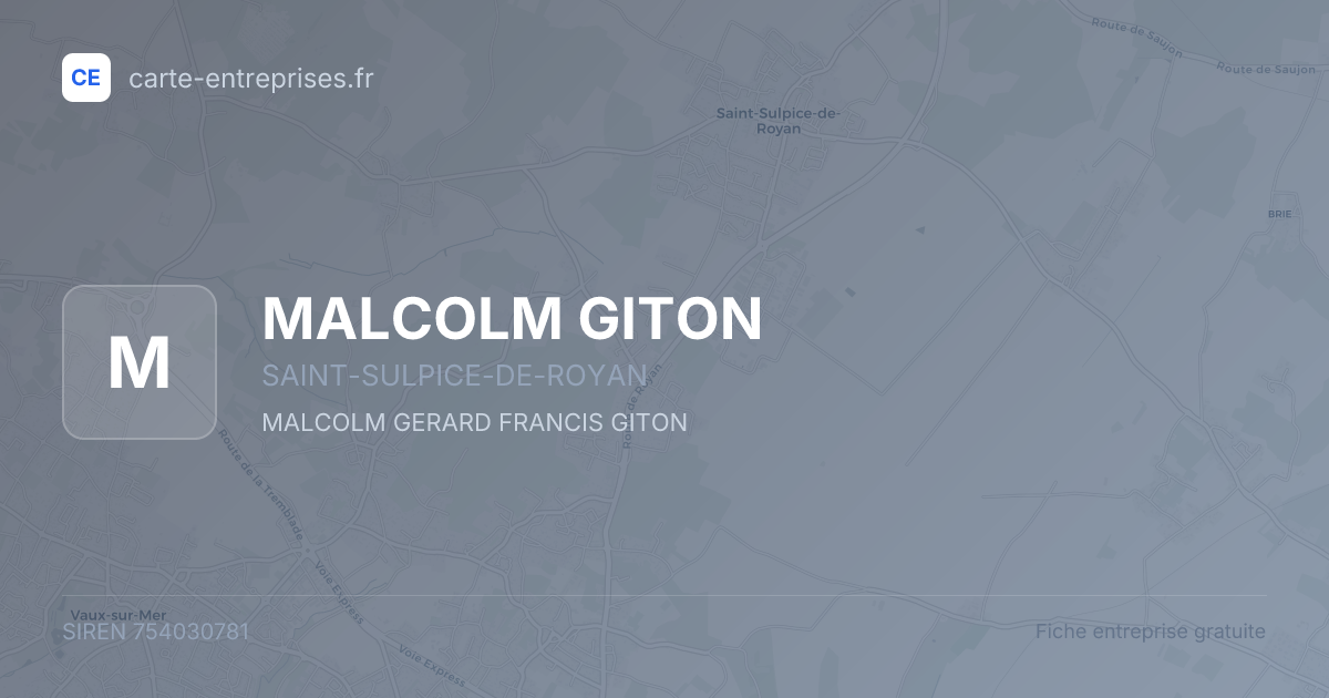 MALCOLM GITON — 754030781 — fiche entreprise