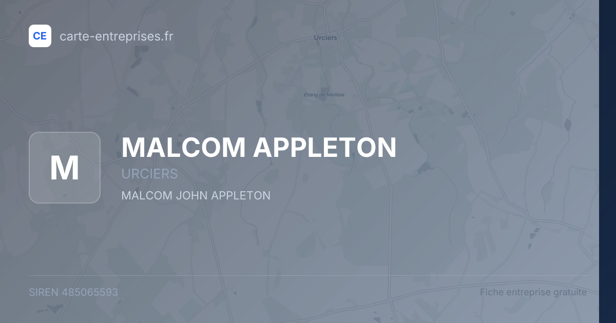 MALCOM APPLETON — 485065593 — fiche entreprise