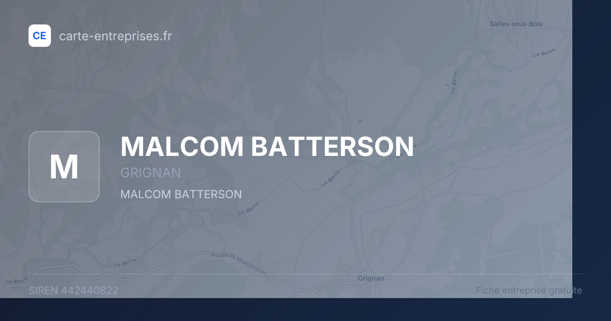 MALCOM BATTERSON — 442440822 — fiche entreprise