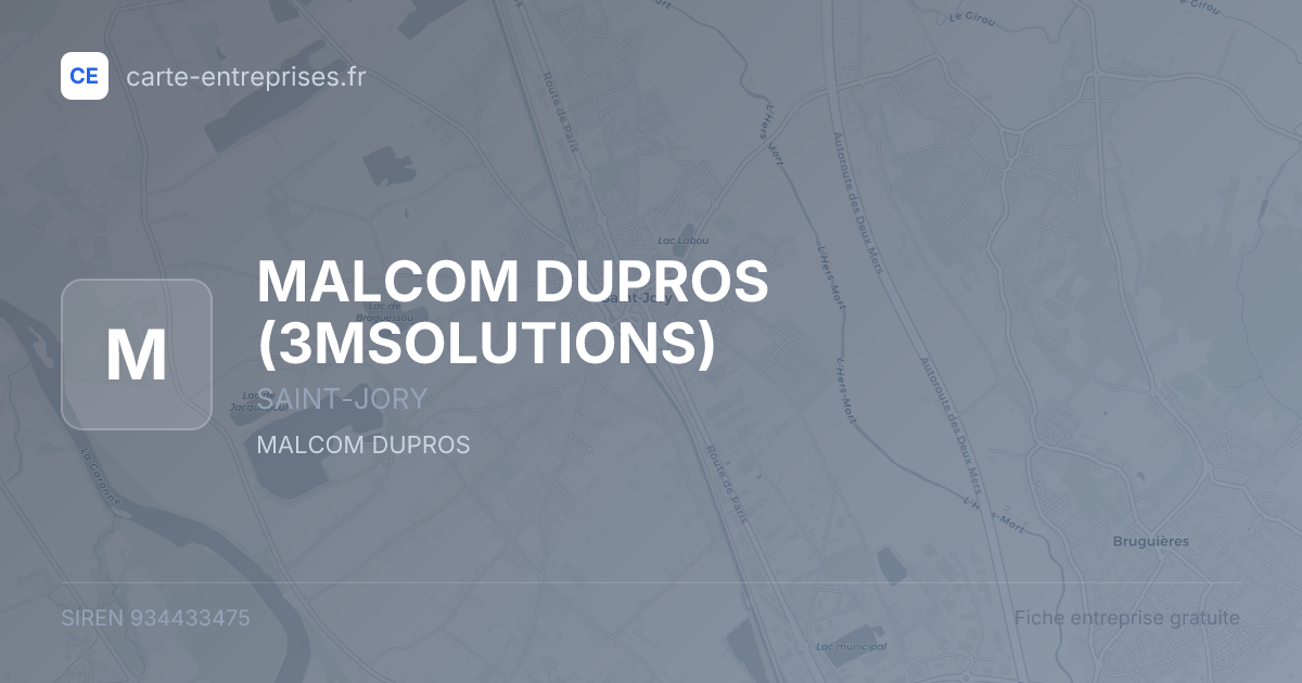 MALCOM DUPROS (3MSOLUTIONS) — 934433475 — fiche entreprise