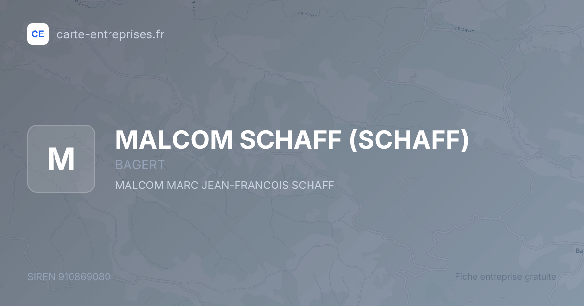 MALCOM SCHAFF (SCHAFF) — 910869080 — fiche entreprise