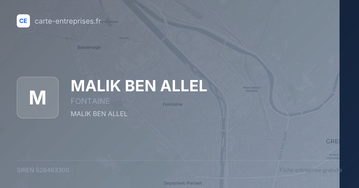 MALIK BEN ALLEL — 528463300 — fiche entreprise