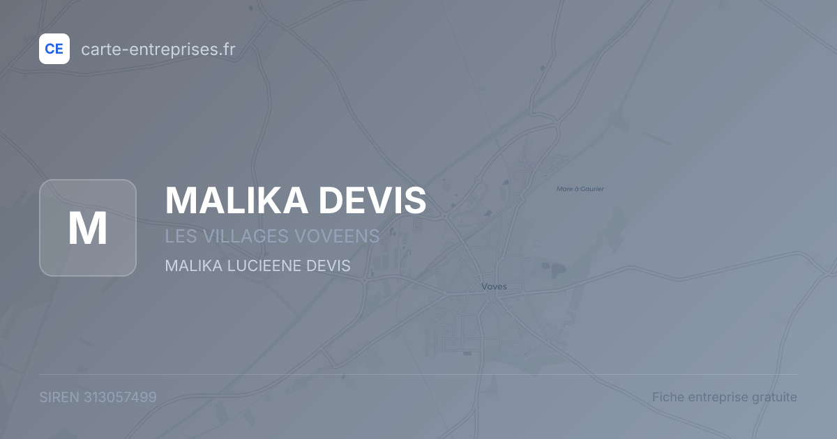 MALIKA DEVIS — 313057499 — fiche entreprise