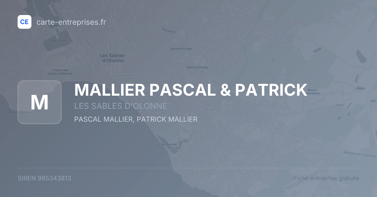 MALLIER PASCAL & PATRICK — 985343813 — fiche entreprise