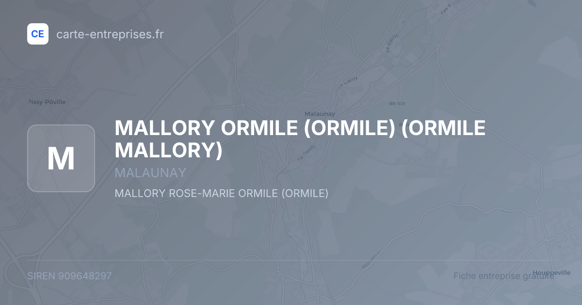 MALLORY ORMILE (ORMILE) (ORMILE MALLORY) — 909648297 — fiche entreprise