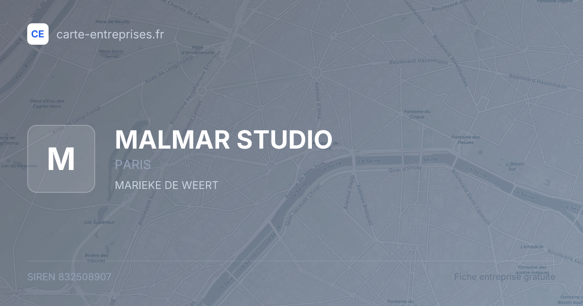 MALMAR STUDIO — 832508907 — fiche entreprise
