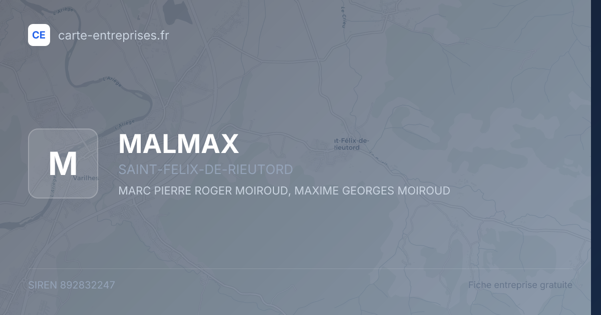 MALMAX — 892832247 — fiche entreprise