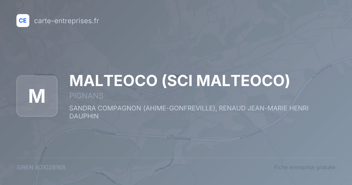 MALTEOCO (SCI MALTEOCO) — 801028168 — fiche entreprise