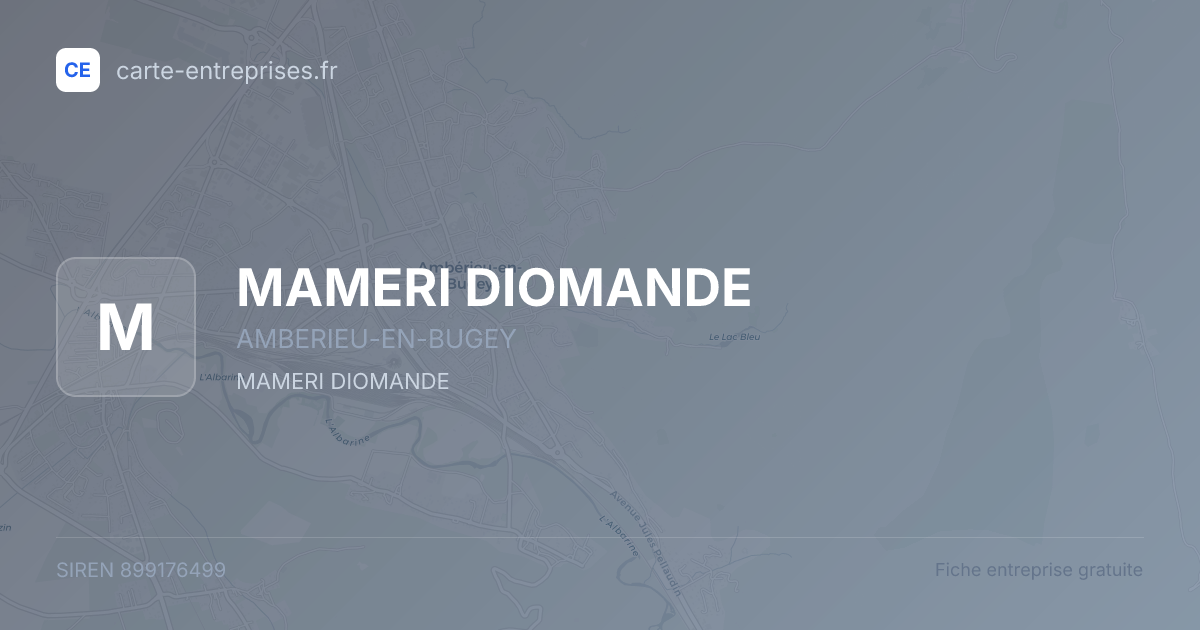 MAMERI DIOMANDE — 899176499 — fiche entreprise