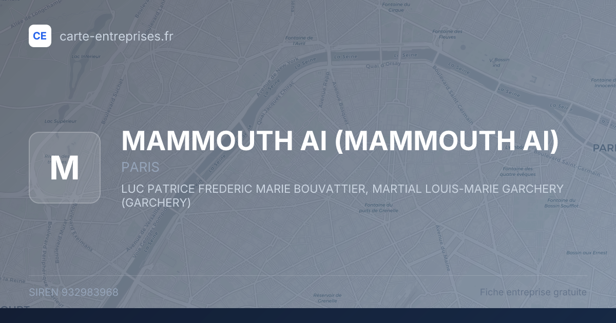 MAMMOUTH AI (MAMMOUTH AI) — 932983968 — fiche entreprise
