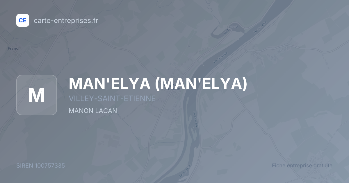 MAN'ELYA — 100757335 — fiche entreprise
