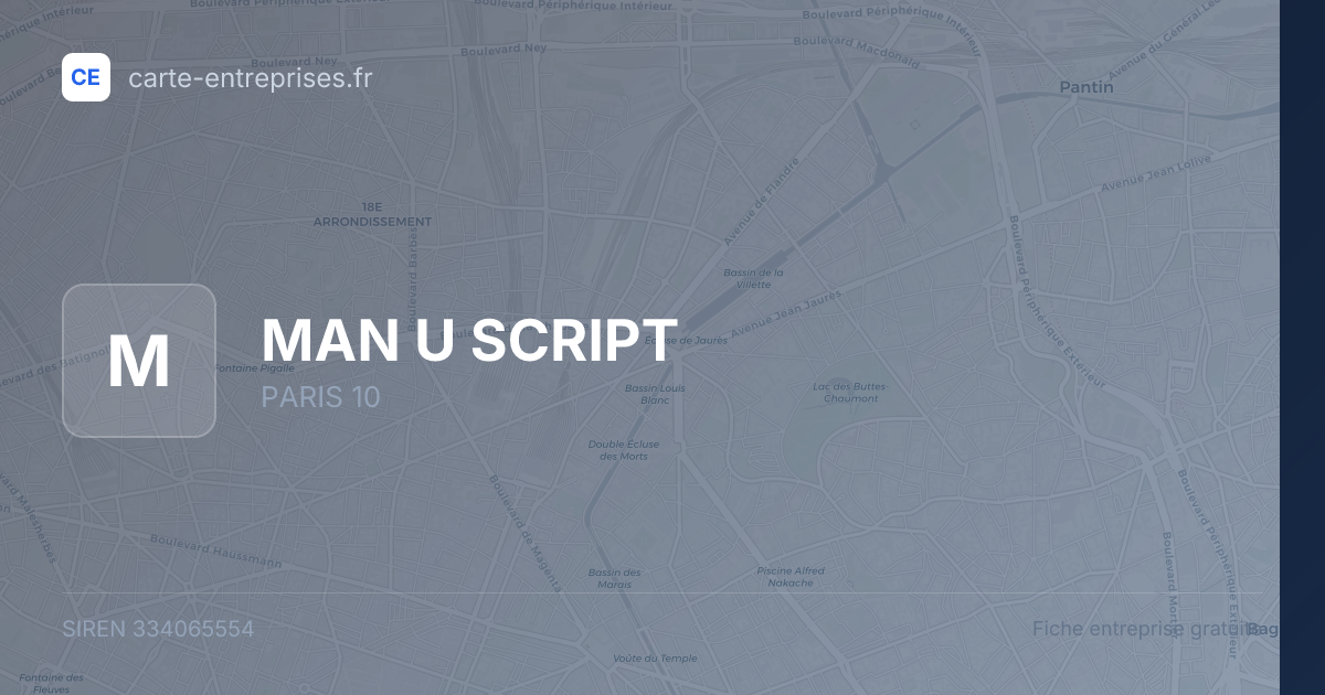 MAN U SCRIPT — 334065554 — fiche entreprise