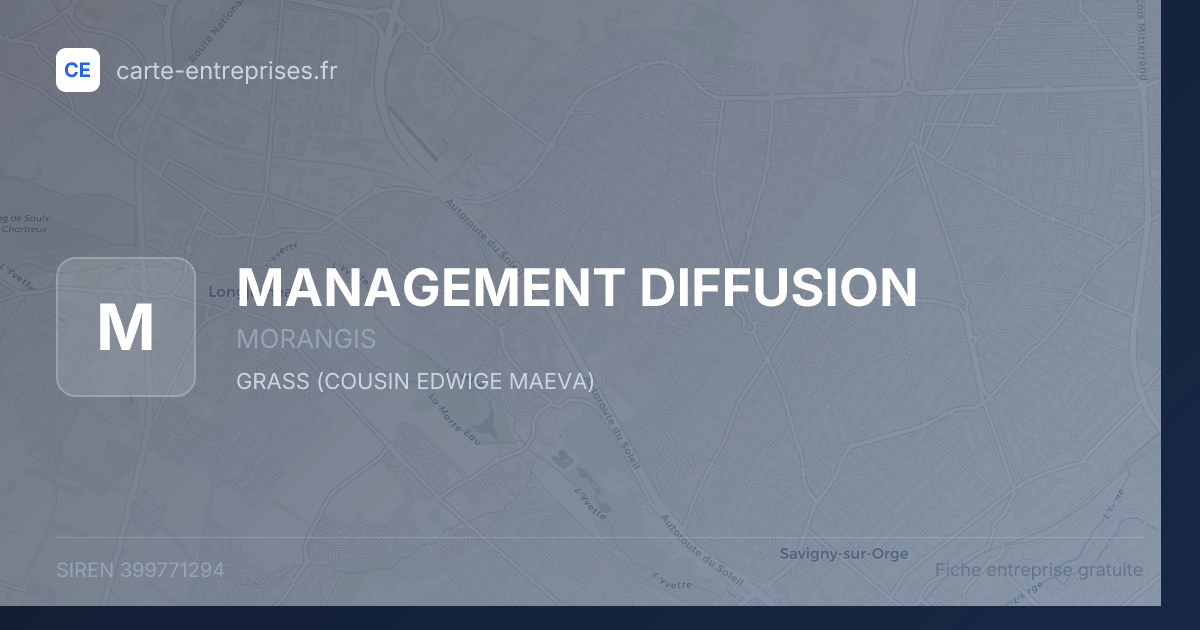 MANAGEMENT DIFFUSION — 399771294 — fiche entreprise