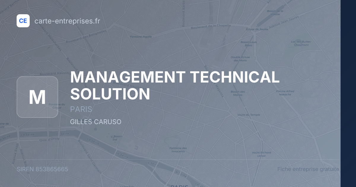 MANAGEMENT TECHNICAL SOLUTION — 853865665 — fiche entreprise