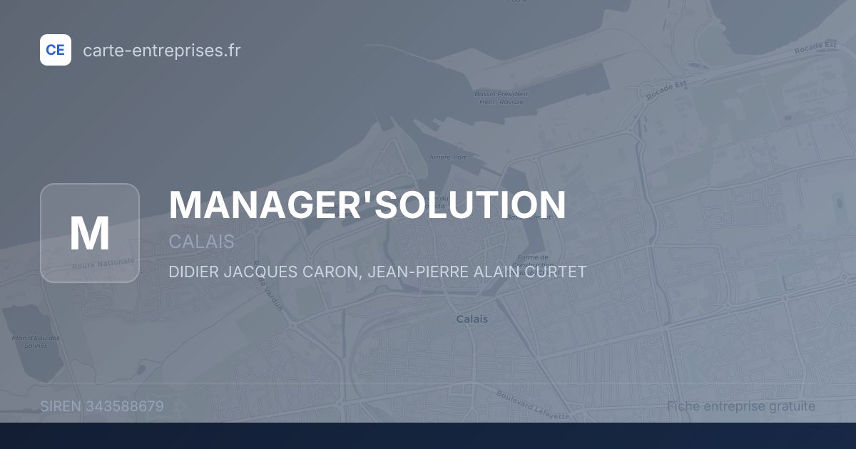 MANAGER'SOLUTION — 343588679 — fiche entreprise