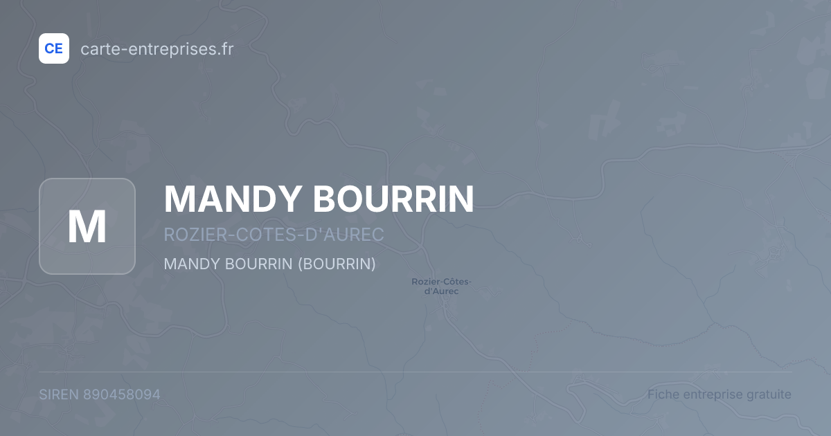 MANDY BOURRIN — 890458094 — fiche entreprise