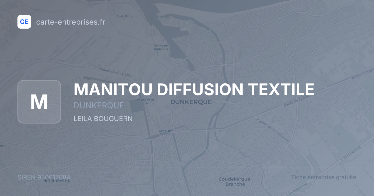 MANITOU DIFFUSION TEXTILE — 950617084 — fiche entreprise