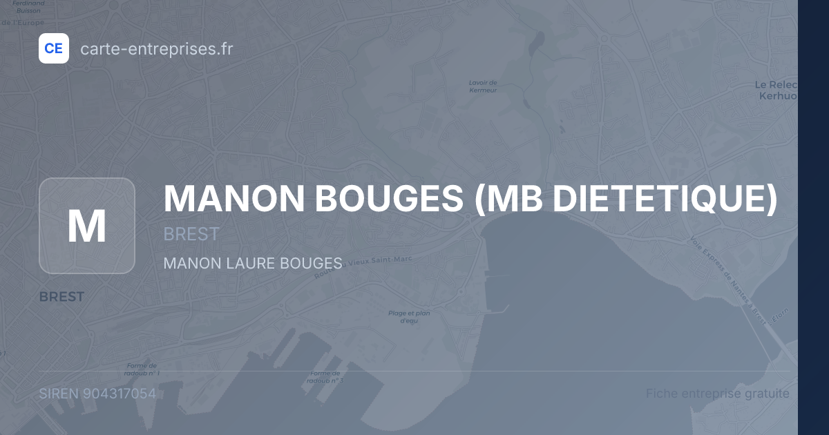 MANON BOUGES (MB DIETETIQUE) — 904317054 — fiche entreprise