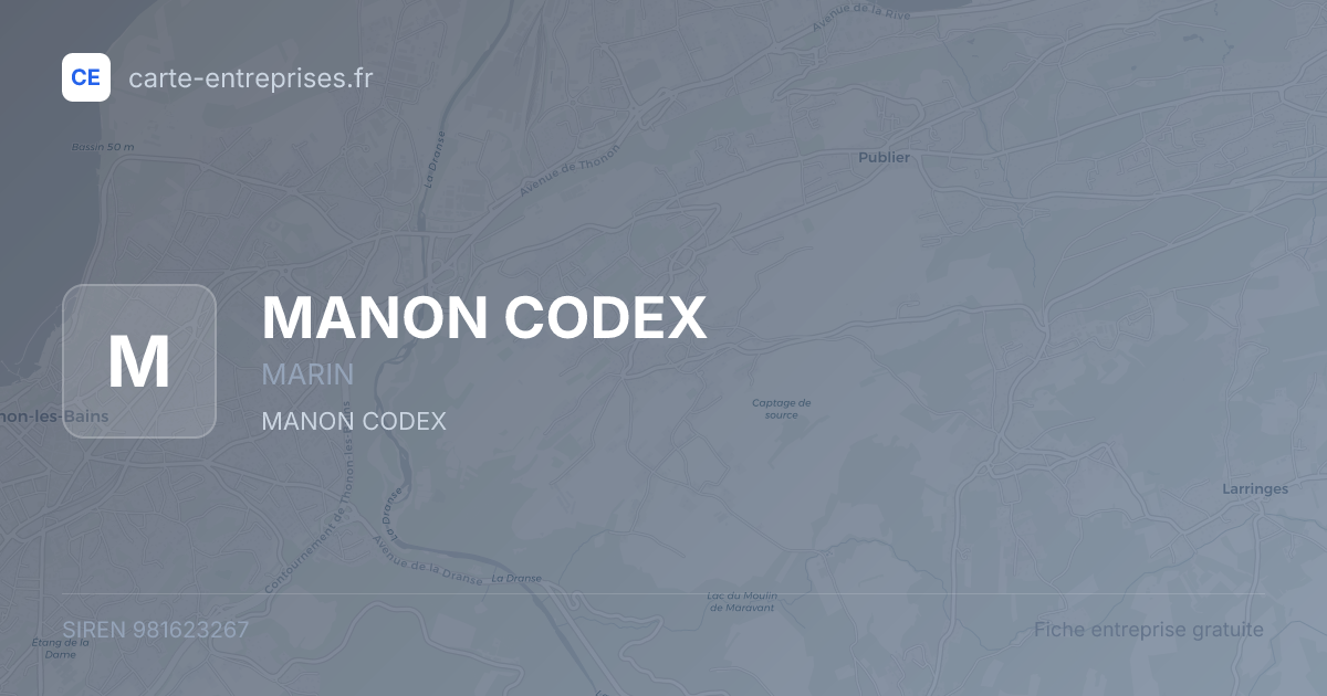 MANON CODEX — 981623267 — fiche entreprise