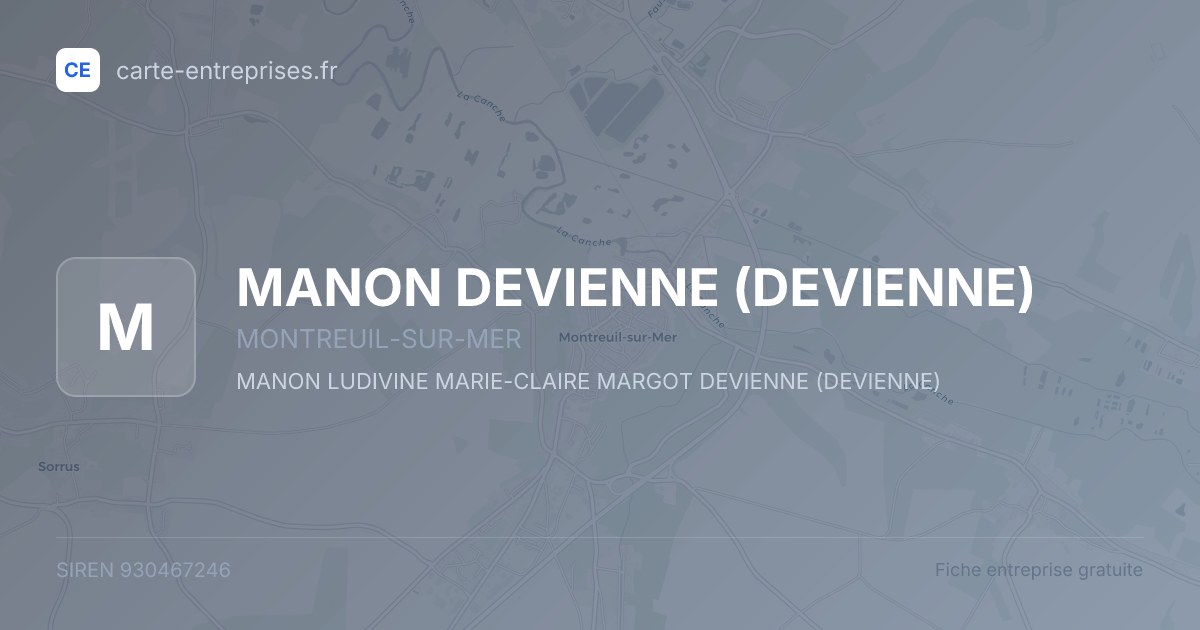 MANON DEVIENNE (DEVIENNE) — 930467246 — fiche entreprise