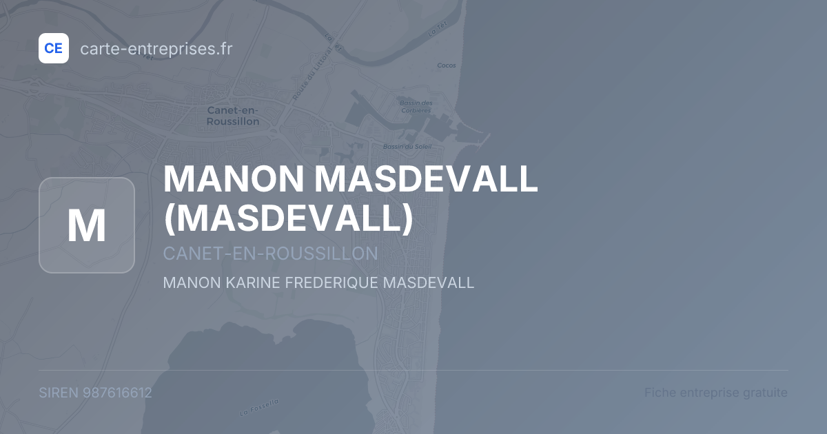 MANON MASDEVALL (MASDEVALL) — 987616612 — fiche entreprise
