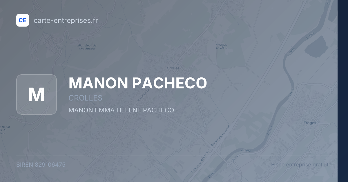 MANON PACHECO — 829106475 — fiche entreprise