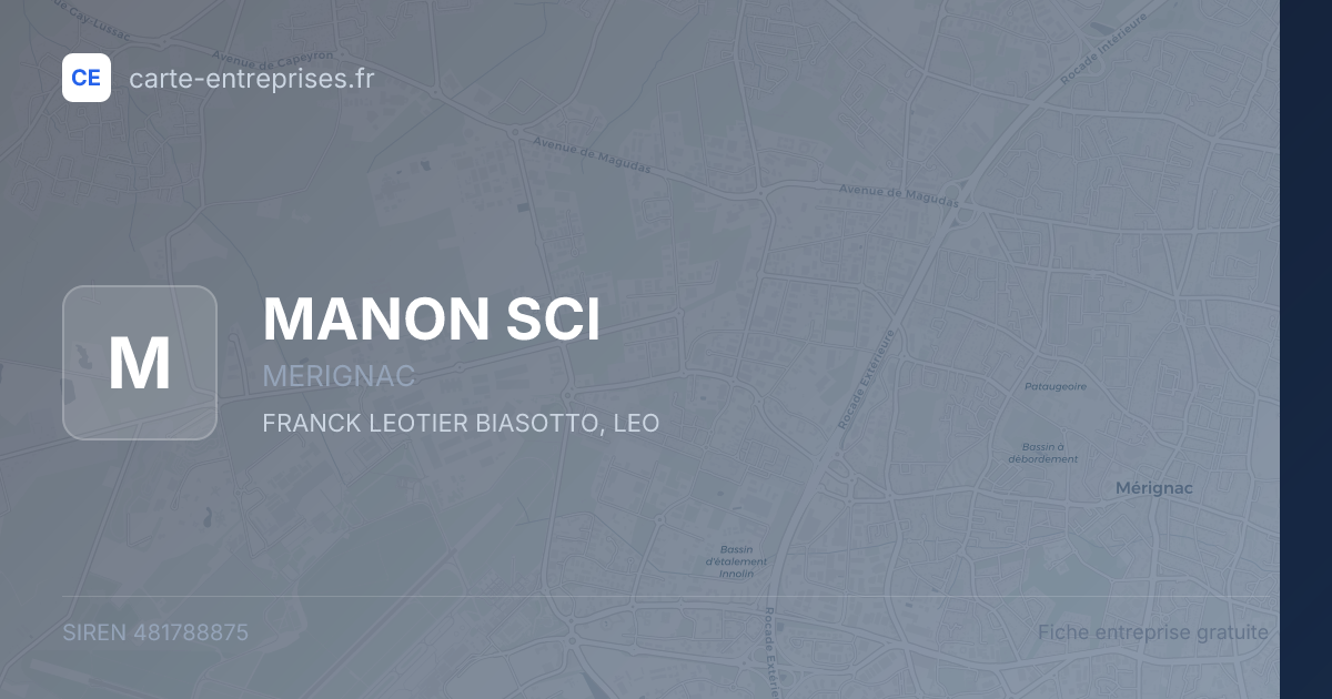 MANON SCI — 481788875 — fiche entreprise