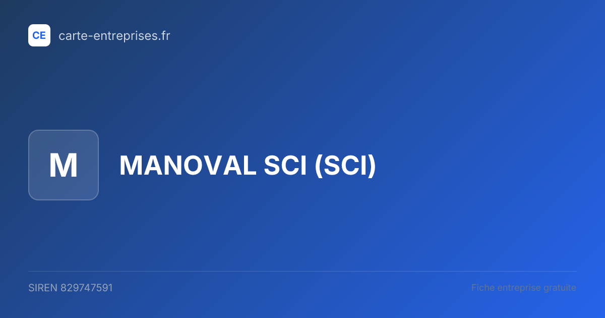 MANOVAL SCI (SCI) — 829747591 — fiche entreprise