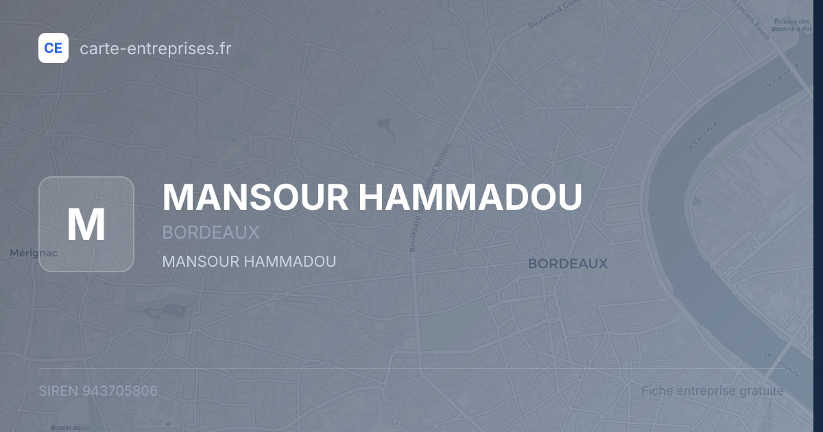 MANSOUR HAMMADOU — 943705806 — fiche entreprise