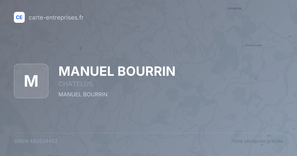 MANUEL BOURRIN — 482604402 — fiche entreprise