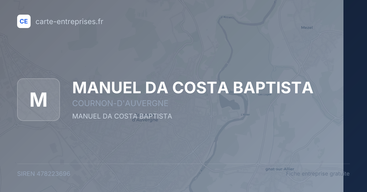 MANUEL DA COSTA BAPTISTA — 478223696 — fiche entreprise
