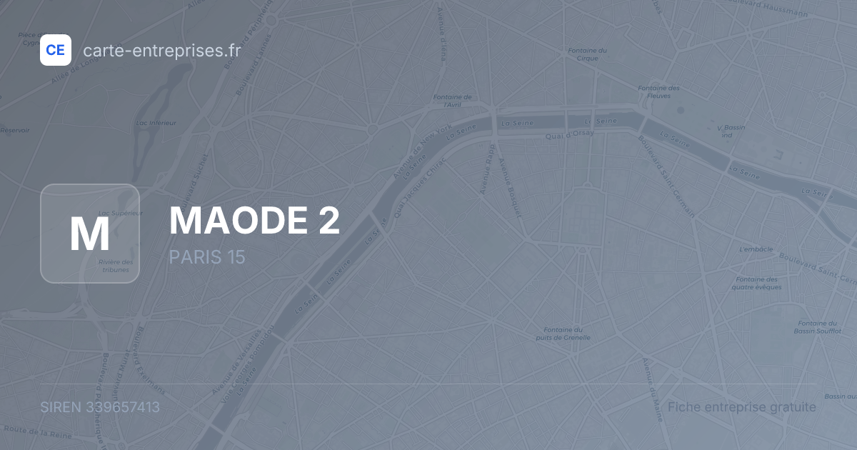 MAODE 2 — 339657413 — fiche entreprise