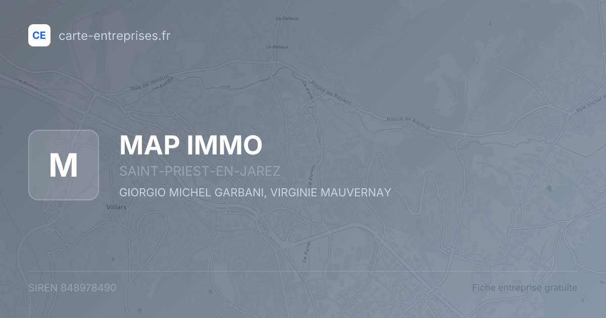 MAP IMMO — 848978490 — fiche entreprise