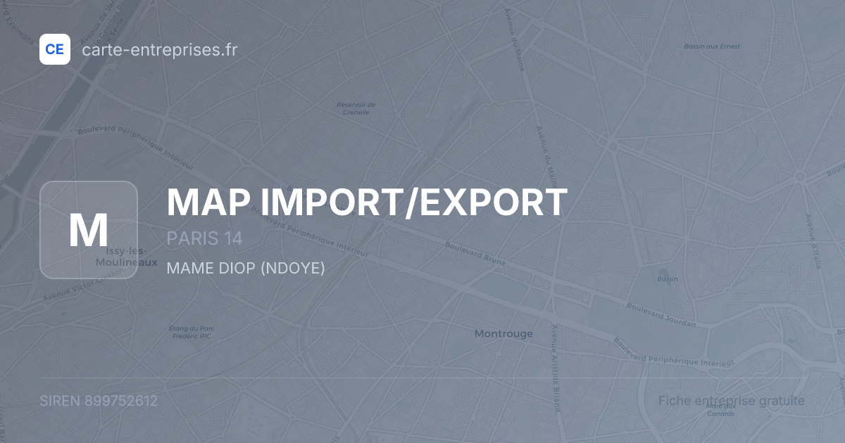 MAP IMPORT/EXPORT — 899752612 — fiche entreprise